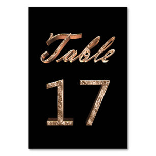 Elegant Chic Black Gold Party Table Number 17