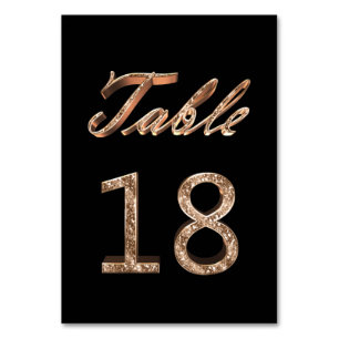 Elegant Chic Black Gold Party Table Number 18