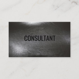 Elegant chic black leather professional  business card