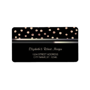 Elegant Chic Black,Stripes,Confetti Wedding Label