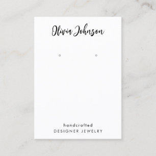 Elegant Chic Black White Jewellery Earring Display Business Card