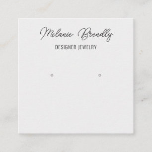 Elegant Chic Black White Jewellery Earring Display Square Business Card