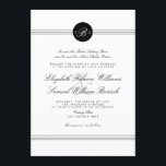 Elegant Chic Black White Monogram Wedding Invite<br><div class="desc">Customise this beautiful stylish elegant monogram black and white wedding invitation. Modern clean and crisp design with a black text and design on a white background. All the other matching products can be found in this collection:</div>