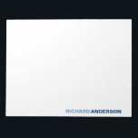 Elegant Chic Blue Modern Bold Font For Him Name Notepad<br><div class="desc">The design features your first and last name in a bold font typography and two different shades of blue. You can further customise the colours with the 'Customise It' option.</div>