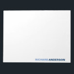 Elegant Chic Blue Modern Bold Font For Him Name Notepad<br><div class="desc">The design features your first and last name in a bold font typography and two different shades of blue. You can further customise the colours with the 'Customise It' option.</div>