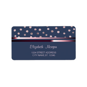 Elegant Chic Blue ,Stripes,Confetti Wedding Label
