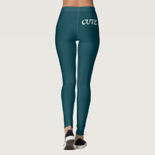 Elegant Chic Blue Teal Leggings