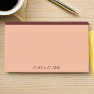 Elegant Chic Blush Pink & Dark Red Typography Name Post-it Notes