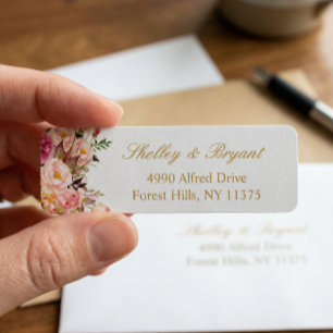 Elegant Chic Blush Pink Floral Gold Wedding