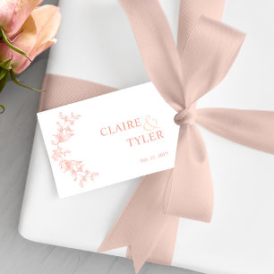 Elegant Chic Blush Pink, Peach and White Wedding Gift Tags