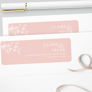 Elegant Chic Blush Pink Wedding Return Address