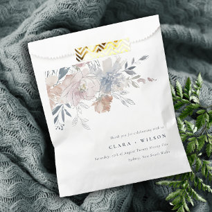 Elegant Chic Blush Watercolor Floral Wedding Favour Bags