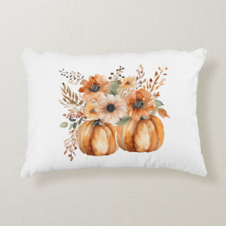 Elegant chic Boho fall floral pumpkinsThanksgiving Decorative Cushion