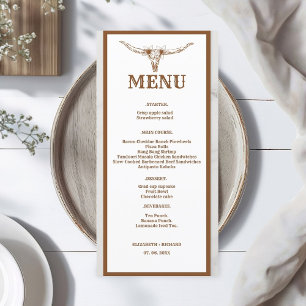 Elegant & Chic Boho Western Cowboy Wedding  Menu