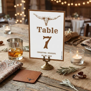 Elegant & Chic Boho Western Cowboy Wedding  Table Number