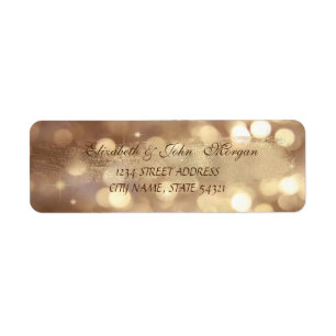 Elegant Chic Bokeh,Brush Stroke Address Label