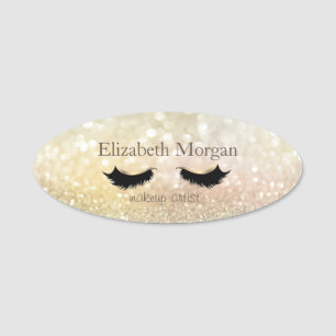 Elegant Chic Bokeh Faux Lashe Name Tag