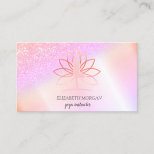 Elegant Chic Bokeh Women Silhouette Lotus Business Card