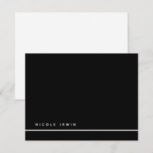 Elegant Chic Border Black Modern Stationery Card