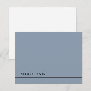 Elegant Chic Border Dusty Blue Modern Stationery Card