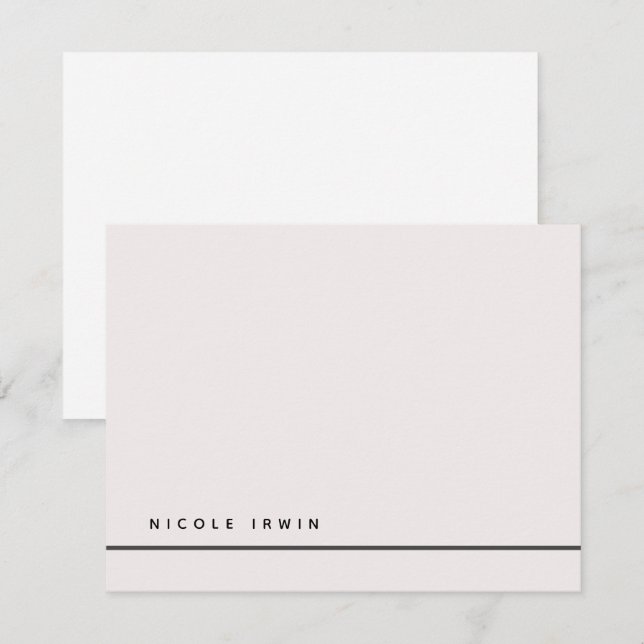 Elegant Chic Border Ecru Modern Stationery Card (Front/Back)