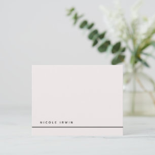 Elegant Chic Border Ecru Modern Stationery Card