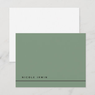 Elegant Chic Border Green Modern Stationery Card