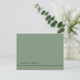 Elegant Chic Border Green Modern Stationery Card