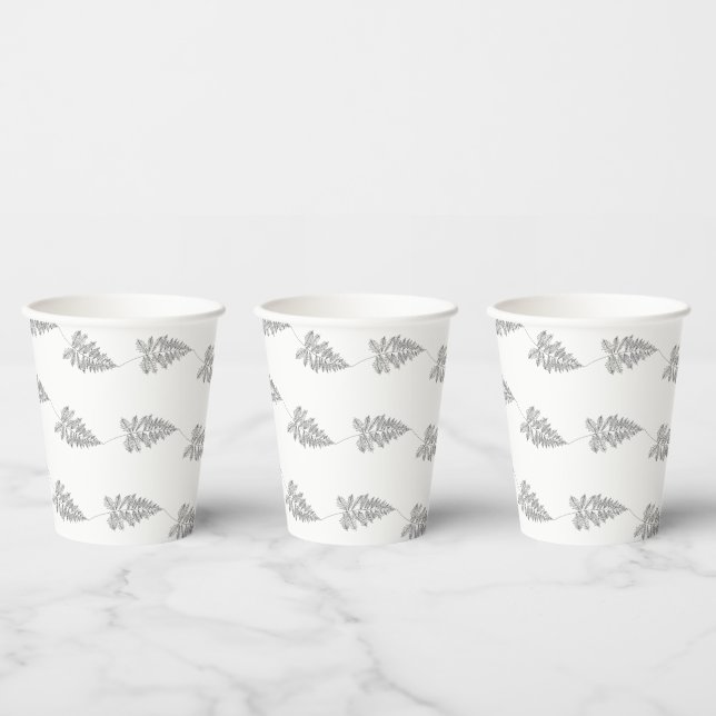 Elegant Chic Botanical Leave Line Art Cup (Multi)