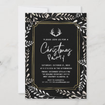Elegant Chic Botanical Wreath Deer Christmas