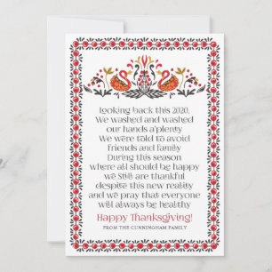Elegant Chic Botanicals Thanksgiving Poem Holiday Card