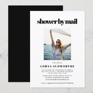 Elegant & chic Bridal Shower by mail photo Invitation