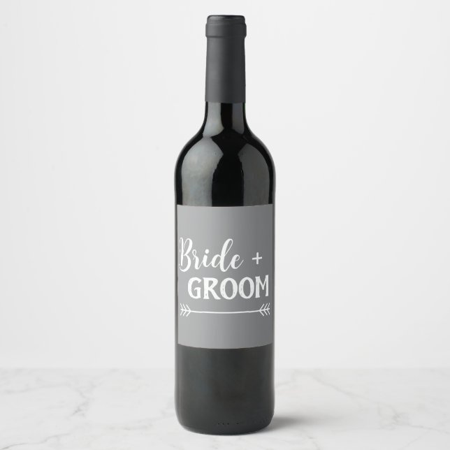 elegant chic BRIDE + GROOM | Wine Label (Front)