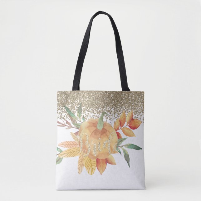 Elegant Chic Bride, Pumpkin Tote Bag (Front)