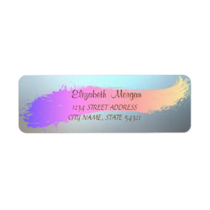 Elegant Chic ,Brush Stroke ,Shiny Address Label
