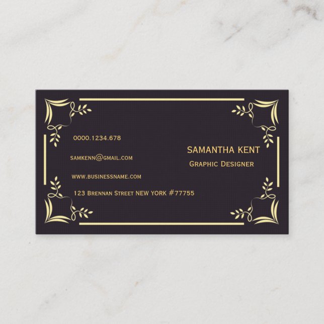 Elegant chic burgundy business card (Front)