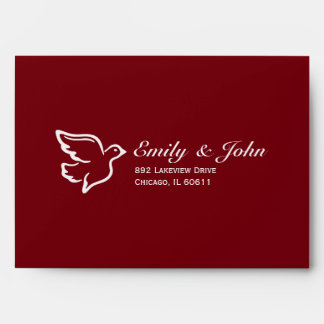 Elegant Chic Burgundy Old Money Wedding Envelope