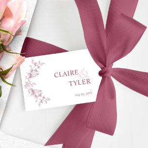 Elegant Chic Burgundy, Pink and White Wedding Gift Tags