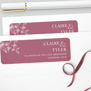 Elegant Chic Burgundy Wedding Return Address
