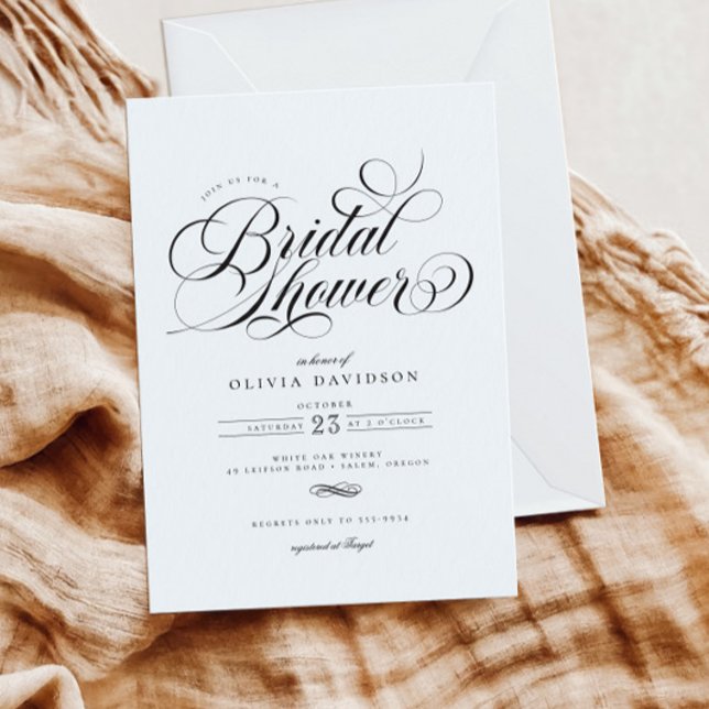 Elegant Chic Calligraphy Script Bridal Shower Invitation (Creator Uploaded)