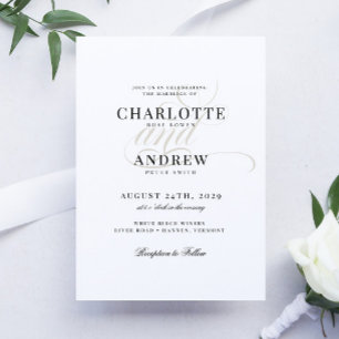 Elegant Chic Calligraphy Script Wedding Invitation