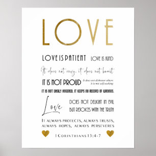 Elegant Chic Christian Love Bible Verse Typography Poster