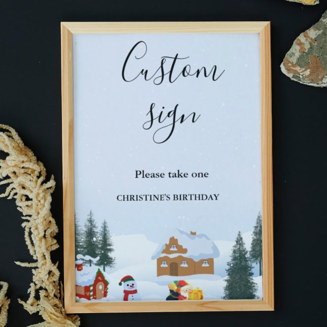 Elegant & chic christmas custom sign  table Sign (Creator Uploaded)
