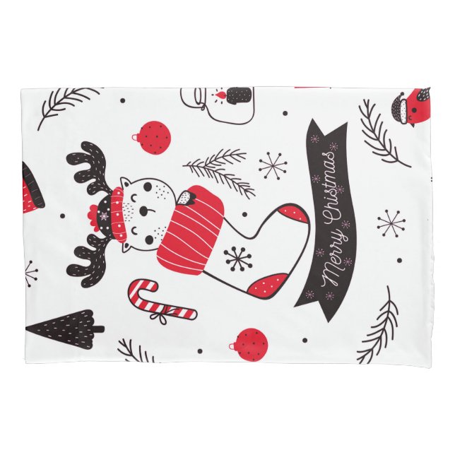 Elegant chic Christmas  pattern Pillowcase (Front)