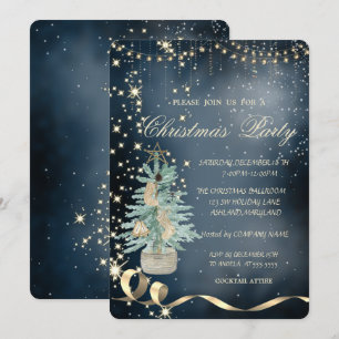 Elegant Chic Christmas Tree,Christmas Party  Invitation