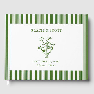 Elegant Chic Classic Forest Green Garden Wedding Guest Book