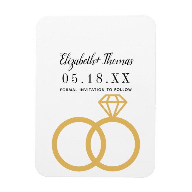 elegant chic classic minimal save the date magnet (Vertical)