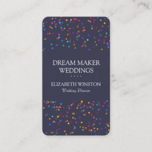 Elegant Chic Colourful Confetti Business Card