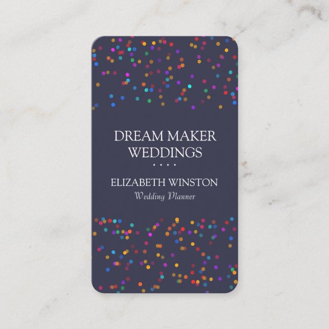 Elegant Chic Colourful Confetti Business Card (Front)