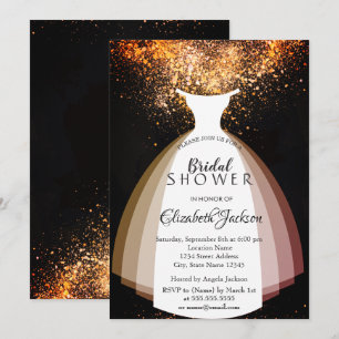Elegant Chic  Confetti, Dress, Bridal Shower  Invitation